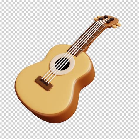 Ilustra O De Renderiza O D De Guitarra Isolada Cone M Nimo De