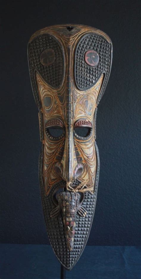 Spirit Mask With Crocodile Iatmul Middle Sepik Papua New Guinea