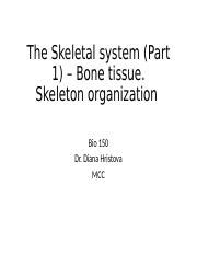 Skeletal System Bone Tissue Part Ppt The Skeletal System Part