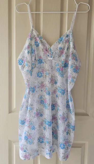 VINTAGE EMBASSY LINGERIE Nightgown Sheer Floral Bri Nylon 36 00 PicClick AU