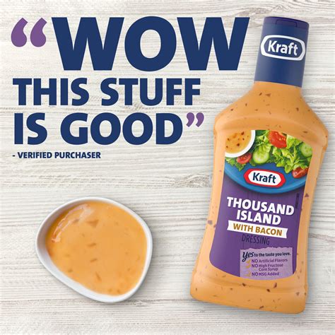 Buy Kraft Thousand Island Salad Dressing With Bacon 16 Fl Oz Bottle