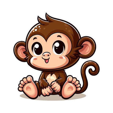 Premium Vector Cute Monkey Cartoon Vector On White Background