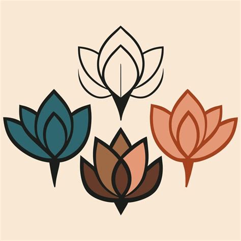 Premium Vector | Simple flower art elements