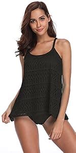 Flyily Women S Tankini Swimwear Sets Bikini High Waist Pieces Swimsuit Swimming Costume Plus