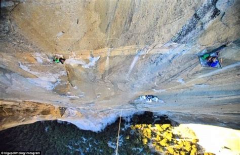 Dont Look Down Clinging On To A Sheer Cliff And Sleeping In Mid Air