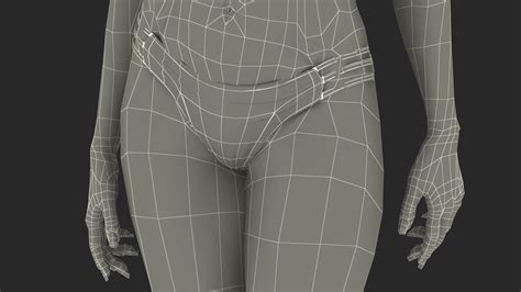 Pose De Pie De Mujer De Piel Oscura Bikini Modelo 3D 149 3ds Blend C4d Fbx Max Ma Lxo