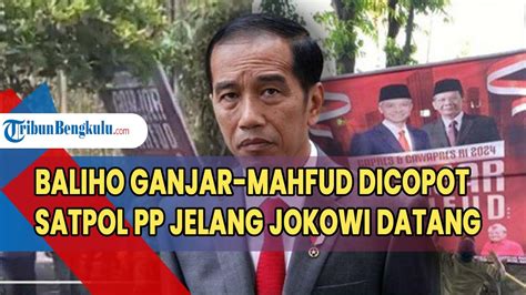 Baliho Ganjar Mahfud Dicopot Satpol PP Jelang Jokowi Datang PDIP