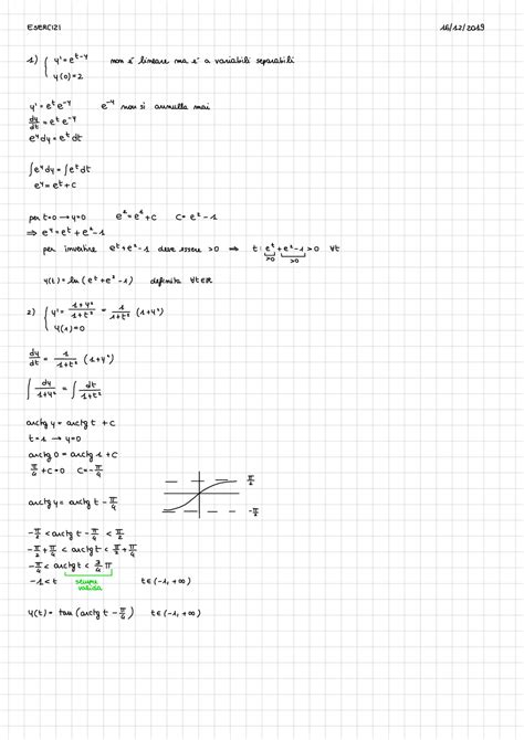 Esercizi Equazioni Differenziali Esercizi Di Analisi Matematica Ii