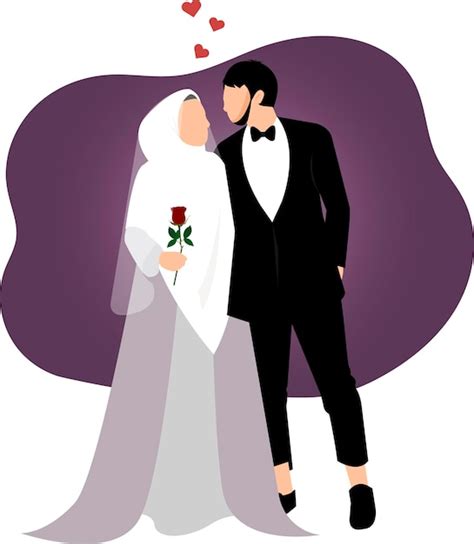 Premium Vector Muslim Wedding Couple Illustration