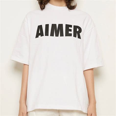 Aimer Logo Tee In White Line Shopping