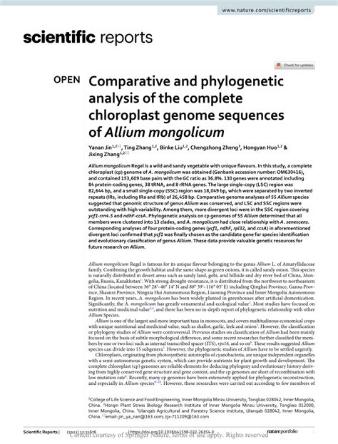 Pdf Comparative And Phylogenetic Analysis Of The Complete Chloroplast