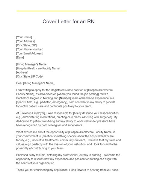 Rn Registered Nurse Cover Letter 19 Examples Pdf Tips