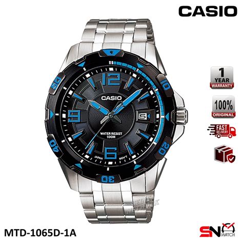 Casio Mtd D Date Display Quartz Analog Stainless Steel Band Men S