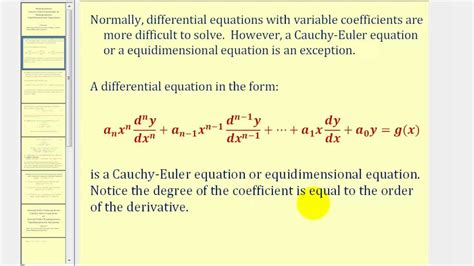 General Solution To A Second Order Homogeneous Cauchy Euler Equation