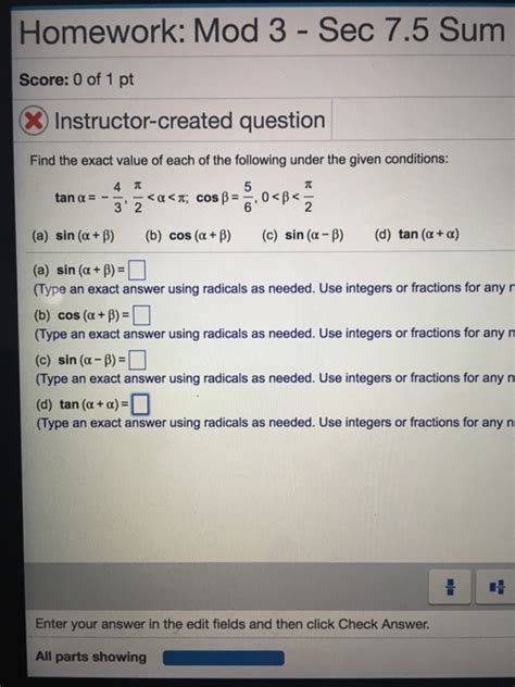 Solved Find The Exact Value Of Each Of The Following Under Chegg