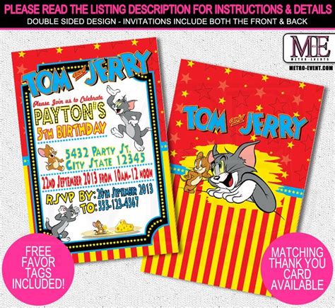 Tom and Jerry Invitations Tom & Jerry Invitations by MetroEvents