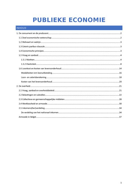 Samenvatting Publieke Economie PUBLIEKE ECONOMIE De Consument En De