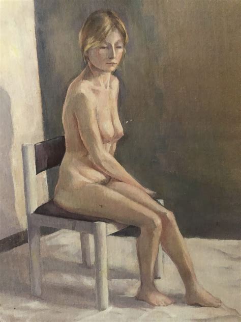 Mid 20th C Oil On Board Female Nude The Retro Business