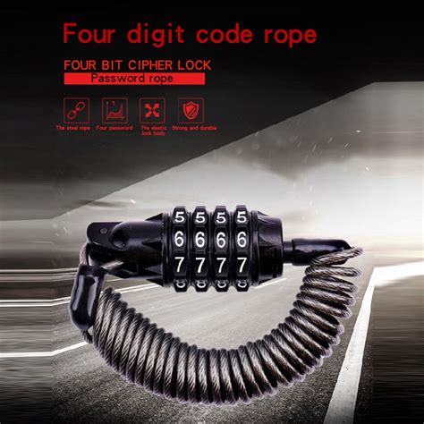 Security Bike Lock Digit Resettable Combination Cable Lock For