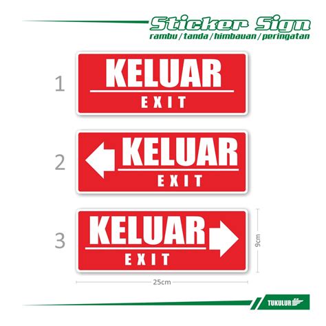 Jual Stiker Tanda Sign Himbauan Peringatan Informasi Keluar Exit Kantor