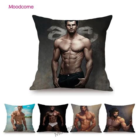 Gay Decorative Cushions Pillow Case Sexy Guys Pillow Case Male Gay