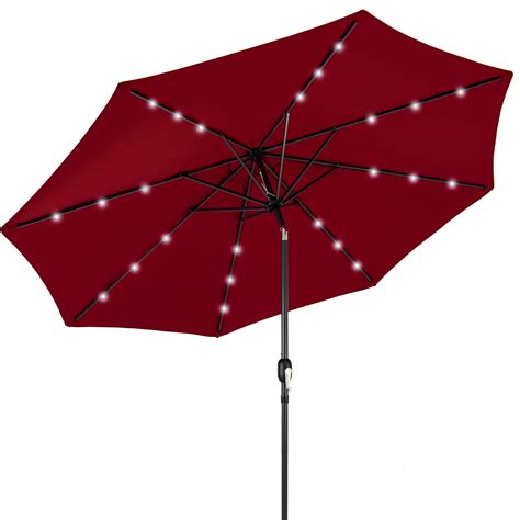 Best Choice Products 10ft Solar Led Lighted Patio Umbrella W Tilt Adjustment Fade Resistant