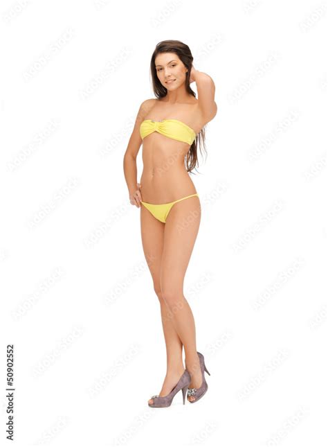 Beautiful Woman In Bikini On High Heels Stock Photo Adobe Stock