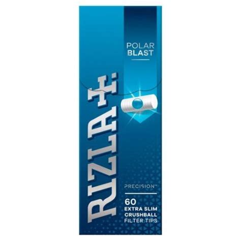 Rizla Crushball Polar Blast Extra Slim Filter Tips Click Ball Menthol