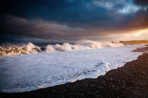 Attractive View Of Reynisfjara Beach Location Cape Dyrholaey Iceland