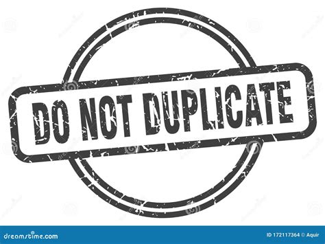 Do Not Duplicate Stamp Do Not Duplicate Round Grunge Sign Stock Vector