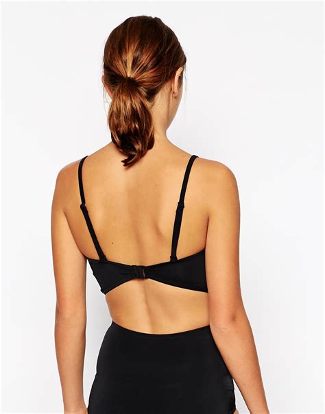 Asos Mix Match Longline Bandeau Bikini Top In Black Lyst