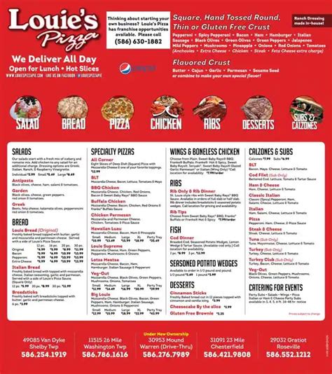 Louie's Pizza Menu, Menu for Louie's Pizza, Warren, Detroit ...