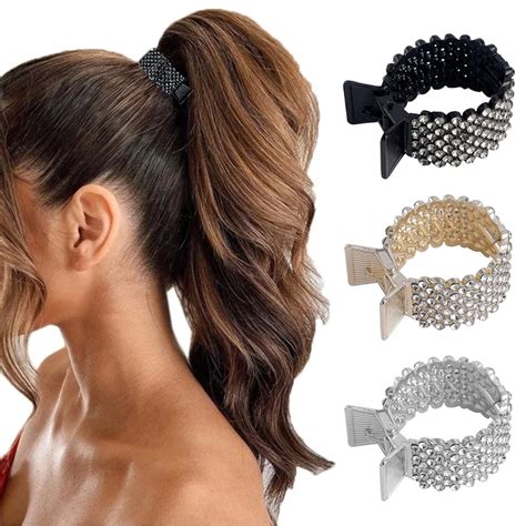 Nova P Rola Strass Cabelo Garras Clipes Para Alta Rabo De Cavalo Fixa