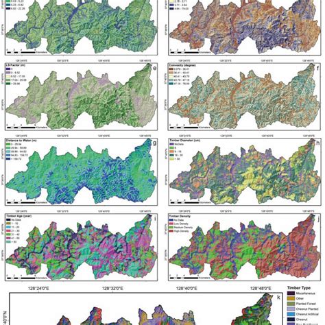 Landslide Related Factors A Elevation B Slope C Topographic