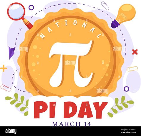 World Pi Day Illustration With Mathematical Constants Greek Letters Or