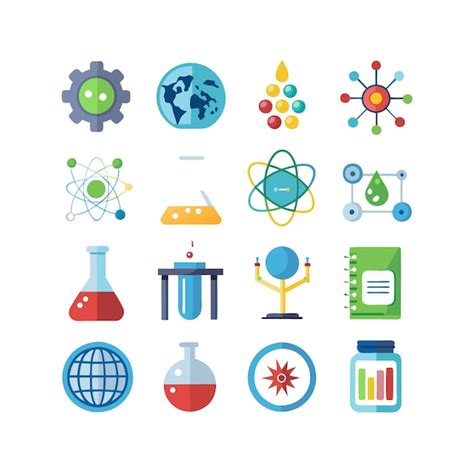 Science And Research Icon Set Vector Illustration Premium Ai