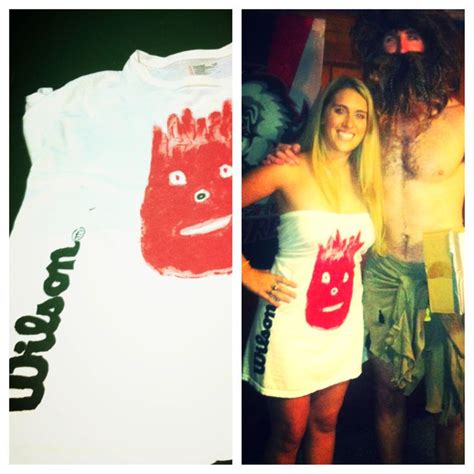 Wilson and chuck from Castaway! Wilson costume, take a large old white men's t shirt and paint ...