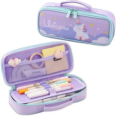 Licorne Trousse Trousse à Crayons Main avec Zip Trousse Scolaire