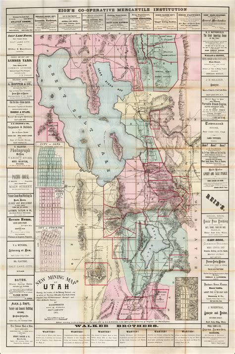 New Mining Map Of Utah Showing The Location Of The Mining Districts