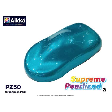 Aikka Pz50 Cyan Green Pearl Supreme Pearlized Colour Effect For Car Motor Metal Surface Spray