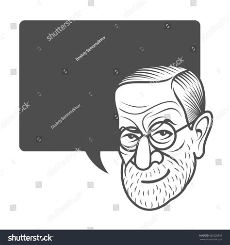 Cartoon Caricature Portrait Sigmund Freud Template Stock Illustration ...