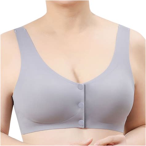 Brnmxoke Seamless Smooth Bras Everyday Cozy Bras For Women No Underwire Front Button Snap Bras