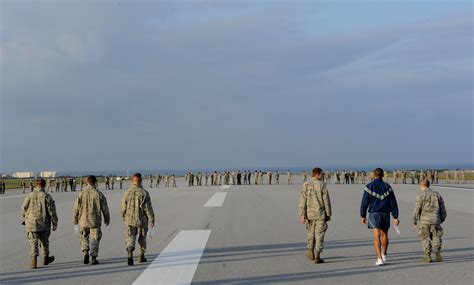 Kadena Airmen Police The Flightline For Debris During Fod Walk Kadena