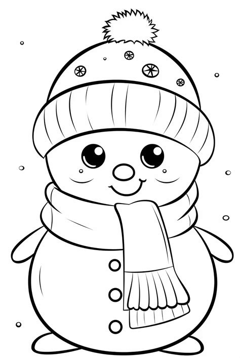 Snowman Faces Coloring Pages