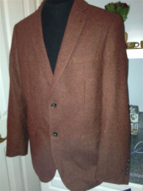 NWT 248 Alan Flusser Burgundy Wool Blend Blazer Sportcoat Large L EBay