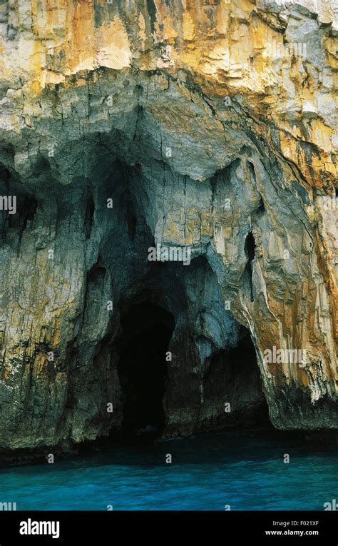 The Grotta Sulfurea Sulphur Cave Palinuro Campania Italy Stock