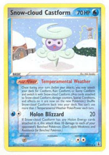 Heavily Played Snow Cloud Castform Rare Reverse Holo