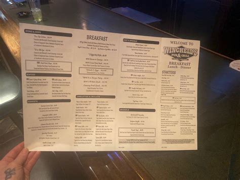 Menu At Winchell S Pub Grill Las Vegas 199 E Warm Springs Rd