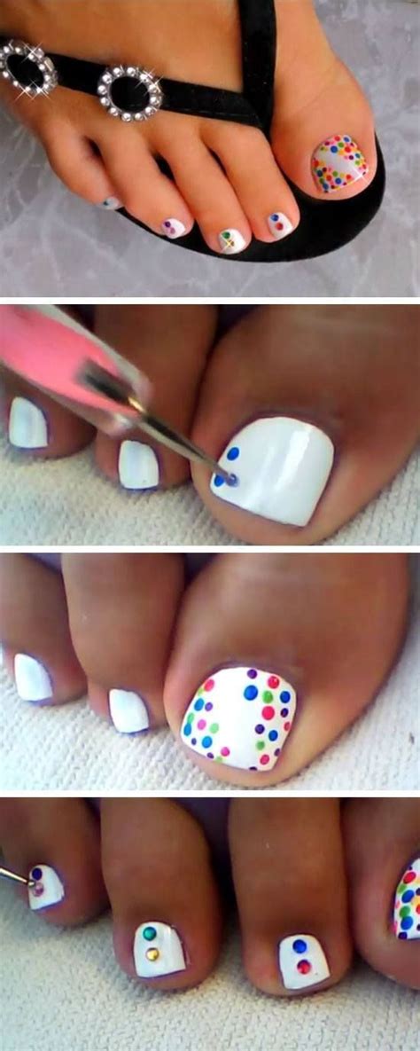 Summer Polka Dots 18 Diy Toe Nail Designs For Summer Beach Easy