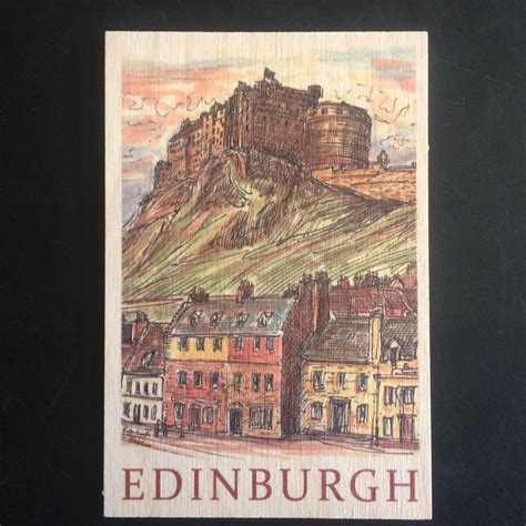 Edinburgh Castle Wooden Postcard | Paper Tiger